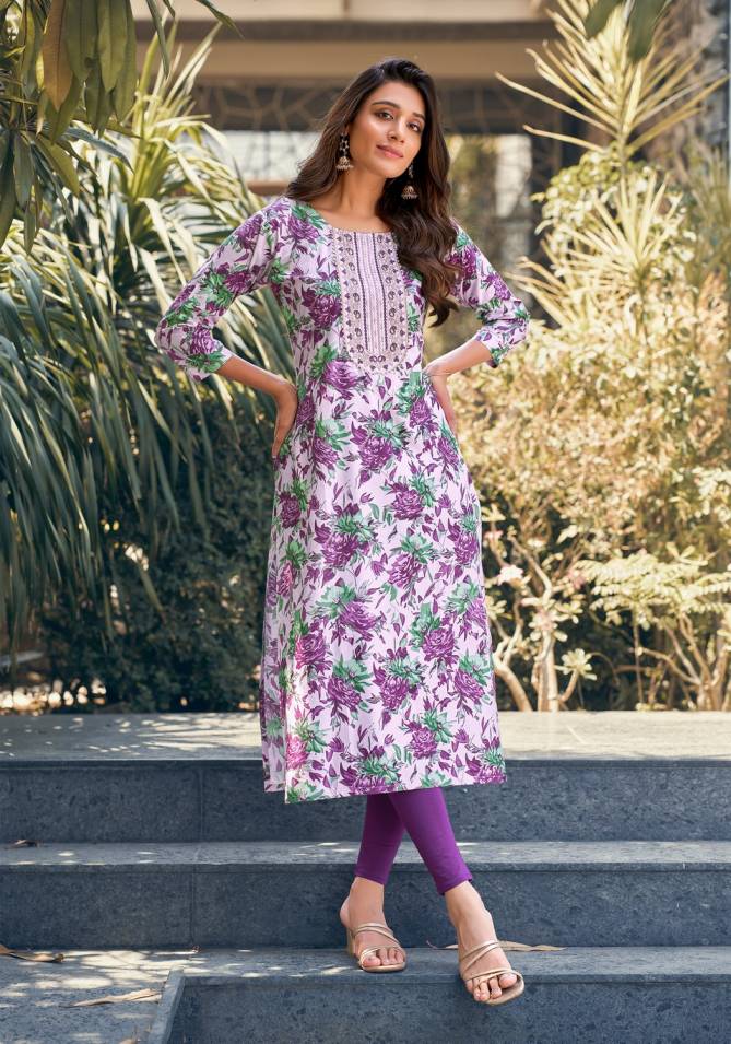 Charming Vol 1 By Vaniska Rayon Foil Printed Kurtis Wholesale Price In Surat